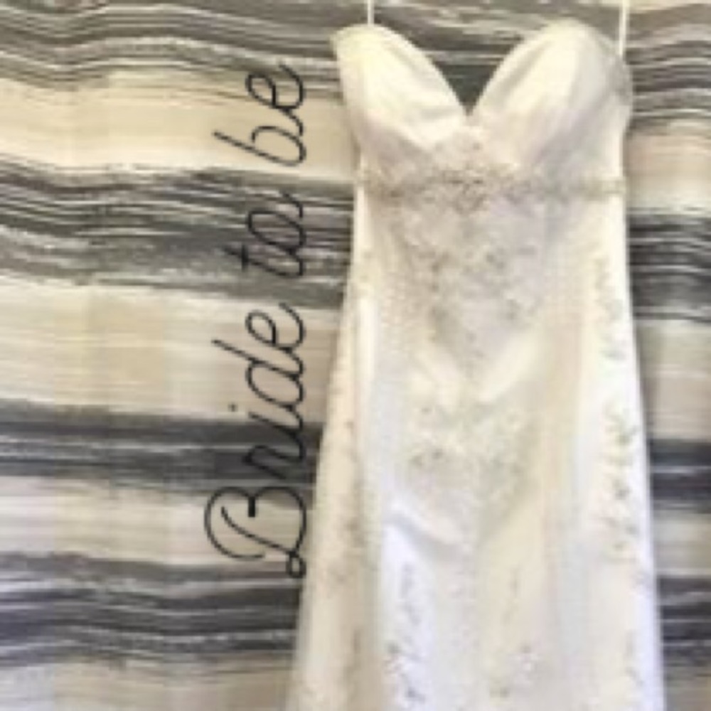 Beautiful white lace embellished bridal gown